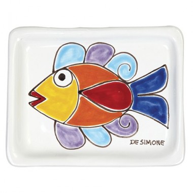 Ashtray Folk fish de simone pottery PC282FK-2 Ashtray Folk fish de simone pottery PC282FK-2